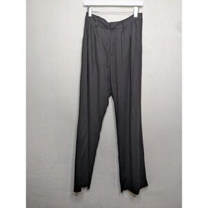 Malibu Bum Womens Black‎ Flax High Rise Wide Leg Pants Size Large Pockets Beach
